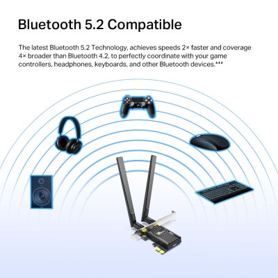 PCIe Wireless Adapter TX55E TP-LINK AX3000 Wi-Fi 6 Bluetooth 5.2 PCIe Wireless Adapter TX55E TP-LINK AX3000 Wi-Fi 6 Bluetooth 5.2