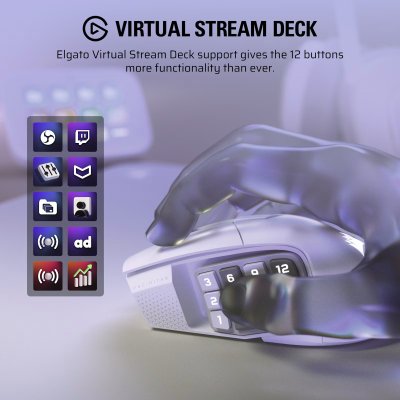 MOUSE GAMING CORSAIR SCIMITAR ELITE WIRELESS SE - WHITE (CH-9314011-AP)