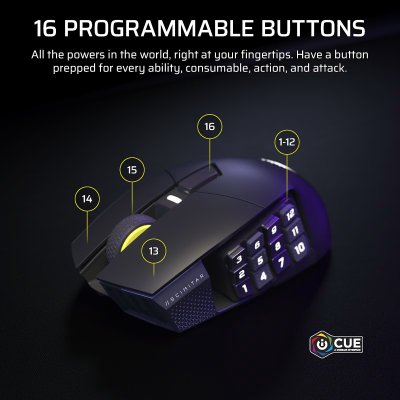 MOUSE GAMING CORSAIR SCIMITAR ELITE WIRELESS SE - BLACK (CH-9314014-AP)