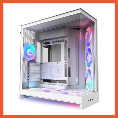 CASE NZXT H9 FLOW RGB PLUS 2025 WHITE (CM-H92FW-P1)
