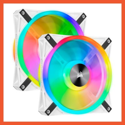 CORSAIR FAN CASE QL140 DUAL RGB WHITE PACK 2