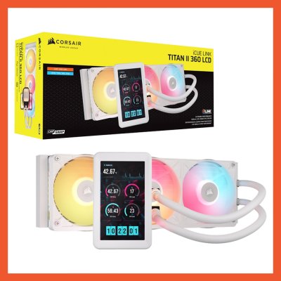 CPU LIQUID COOLING CORSAIR iCUE LINK TITAN II 360 RX LCD WHITE (CW-9061046-WW)