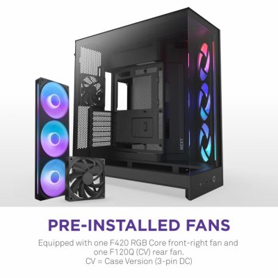 CASE NZXT H9 FLOW RGB (2025) BLACK : CM-H92FB-R1