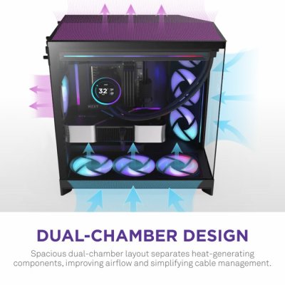 CASE NZXT H9 FLOW RGB (2025) BLACK : CM-H92FB-R1
