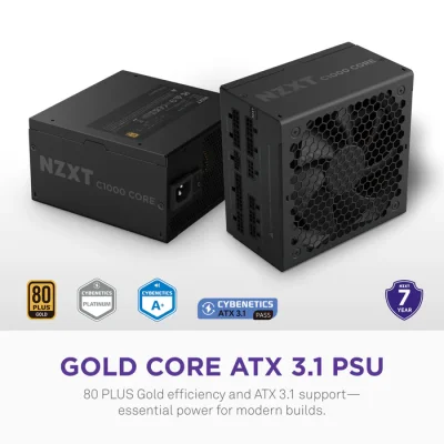 POWER SUPPLY NZXT C1000 GOLD CORE 1000W 80+ GOLD BLACK