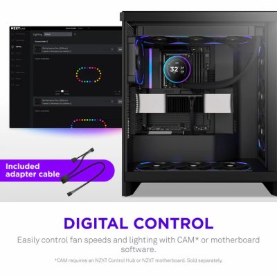 NZXT FAN CASE F360X RGB 360MM SINGLE FRAME BLACK