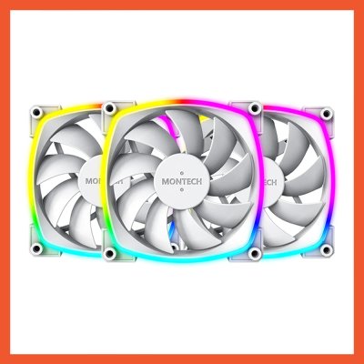 MONTECH FAN CASE AX120 PWM - PACK 3 WITH FAN HUB (WHITE)
