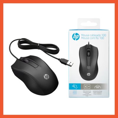 MOUSE HP WIRED 100 - BLACK