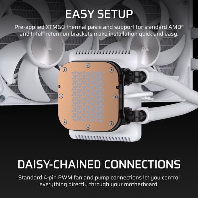 CPU LIQUID COOLING CORSAIR NAUTILUS II 240 RS LCD WHITE (CW-9061052-WW)