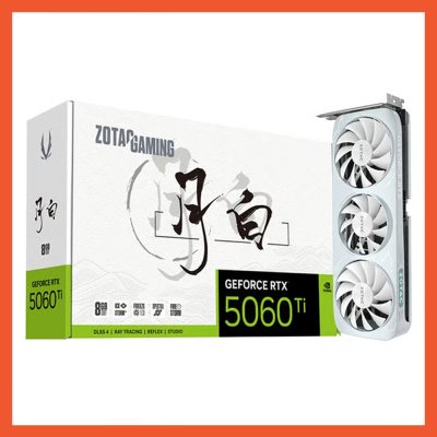 การ์ดจอ ZOTAC RTX 5060 TI MOON WHITE OC - 8GB GDDR7