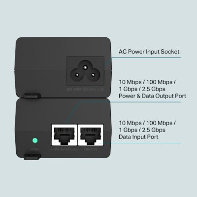 TP-LINK TL-POE260S POWER OVER ETHERNET ADAPTER 48V GIGABIT
