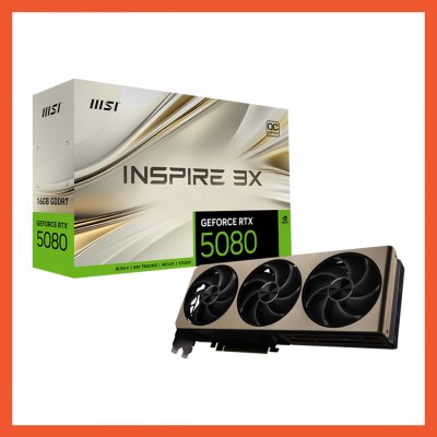 การ์ดจอ MSI NVIDIA RTX 5080 INSPIRE 3X OC 16GB GDDR7