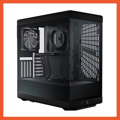 CASE HYTE Y40 WITH 2 FANS AND RISER VERTICAL GPU MOUNT