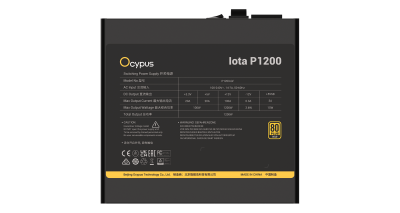 POWER SUPPLY OCYPUS IOTA P1200 - 1200W BLACK 80+ GOLD
