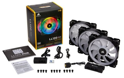 CORSAIR FAN CASE LL120 RGB BLACK PACK 3