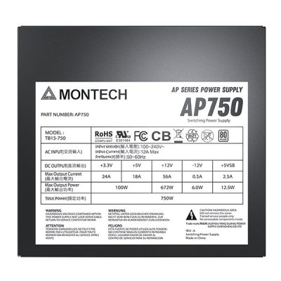 POWER SUPPLY MONTECH AP750W 750W 80+ WHITE