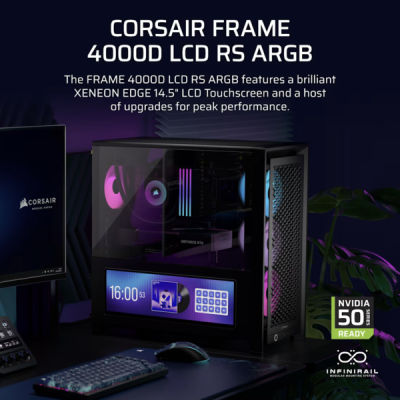 CASE CORSAIR 4000D FRAME XENEON EDGE & TEMPERED GLASS PANEL BLACK FINISH RS120 ARGB (CC-9011326-WW)