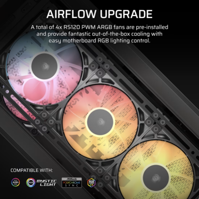 CASE CORSAIR 4000D FRAME XENEON EDGE & TEMPERED GLASS PANEL BLACK FINISH RS120 ARGB (CC-9011326-WW)