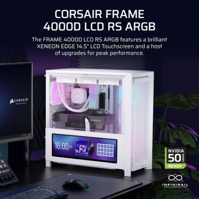 CASE CORSAIR 4000D FRAME XENEON EDGE & TEMPERED GLASS PANEL WHITE FINISH RS120 ARGB (CC-9011327-WW)