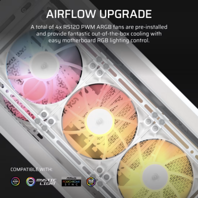 CASE CORSAIR 4000D FRAME XENEON EDGE & TEMPERED GLASS PANEL WHITE FINISH RS120 ARGB (CC-9011327-WW)