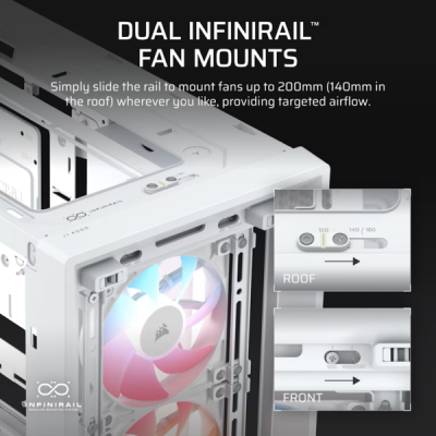 CASE CORSAIR 4000D FRAME XENEON EDGE & TEMPERED GLASS PANEL WHITE FINISH RS120 ARGB (CC-9011327-WW)