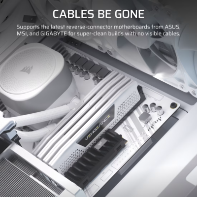 CASE CORSAIR 4000D FRAME XENEON EDGE & TEMPERED GLASS PANEL WHITE FINISH RS120 ARGB (CC-9011327-WW)