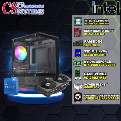 COMPUTER SET INTEL CORE I5-11600KF / RAM 16GB / RTX 3050 6GB GDDR6