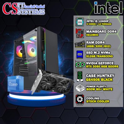 COMPUTER SET INTEL CORE I5 12400F / RAM 16GB / RTX 3050 6GB GDDR6