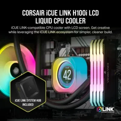 CPU COOLING CORSAIR ICUE LINK H100i LCD BLACK CPU COOLING CORSAIR ICUE LINK H100i LCD BLACK