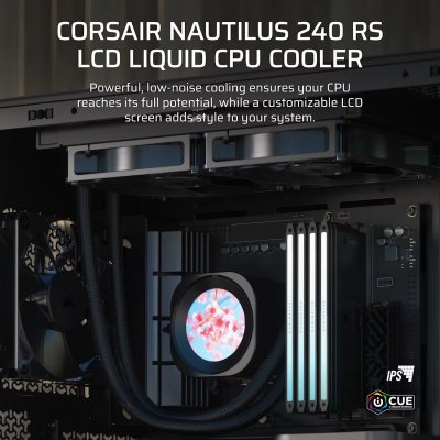 CPU LIQUID COOLING CORSAIR NAUTILUS 240 RS LCD - BLACK (CW-9061031-WW)