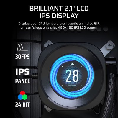 CPU LIQUID COOLING CORSAIR NAUTILUS 240 RS LCD - BLACK (CW-9061031-WW)