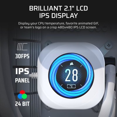 CPU LIQUID COOLING CORSAIR NAUTILUS 360 RS LCD - WHITE (CW-9061034-WW)