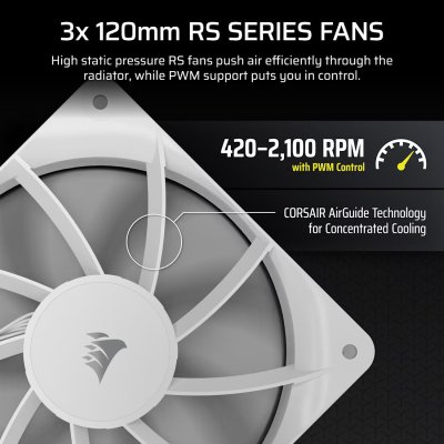 CPU LIQUID COOLING CORSAIR NAUTILUS 360 RS LCD - WHITE (CW-9061034-WW)