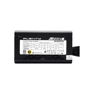 POWER SUPPLY PLENTY 600W SUPER BLACK 4 80+ WHITE