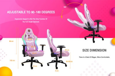 GAMING CHAIR NEOLUTION E-SPORT TWILIGHT PINK ARGB