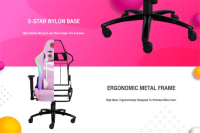 GAMING CHAIR NEOLUTION E-SPORT TWILIGHT PINK ARGB