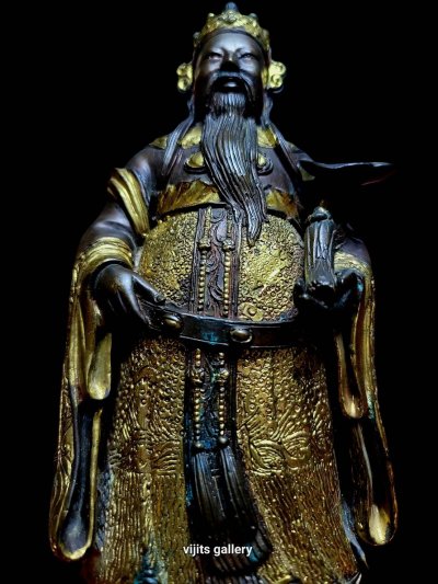 รูปหล่อเทพเจ้าจีน งานเก่า เนื้อโลหะ
