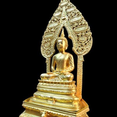 พระนิรันตราย ทองเหลืองปิดทอง หน้าตัก 5 นิ้ว ถอดซุ้มได้ พุทธาภิเษก วัดบวรฯ ปี 48