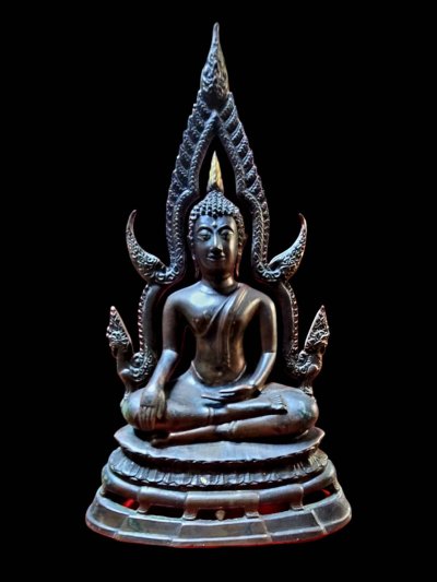 พระบูชาพระพุทธชินราช หลวงพรหมโยธีฯ วัดพระศรีรัตนมหาธาตุวรมหาวิหาร ปี 2495 หน้าตัก 5 นิ้ว