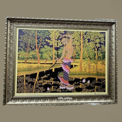 ภาพพิมพ์ 'พระแม่ธรณีบีบมวยผม' อ.ปรีชา เถาทอง(ศิลปินแห่งชาติ) ขนาดรวมกรอบ 85*113 ซม.  (ภาพ ธกส.ชุดข้าวทิพย์ โดย 3 ศิลปิน ศ.ปรีชา,อ.เฉลิมชัย,อ.ปัญญา) ที่ระลึกในงานเปิด ธกส. สำนักงานใหญ่