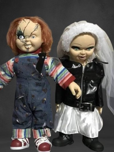 Bride of Chucky Child's Play Chucky & Tiffany Life Size Real Cloths Dolls 60 cm