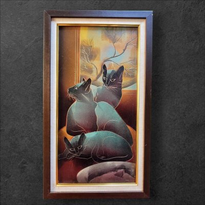 ภาพพิมพ์รูปแมวสยาม ของ jom sum kim painting no.1