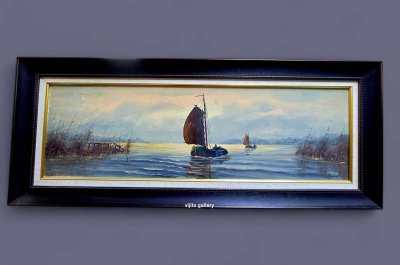 ภาพสีน้ำเงิน รูปเรือ  งานต่างประเทศ