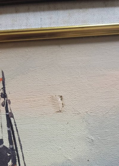 ภาพสีน้ำเงิน รูปเรือ  งานต่างประเทศ