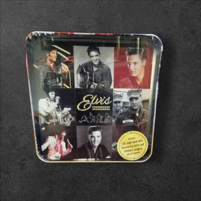 งานสะสม Elvis Presley King Of Rock & Roll 128 Page Book with 9 Magnets in tin