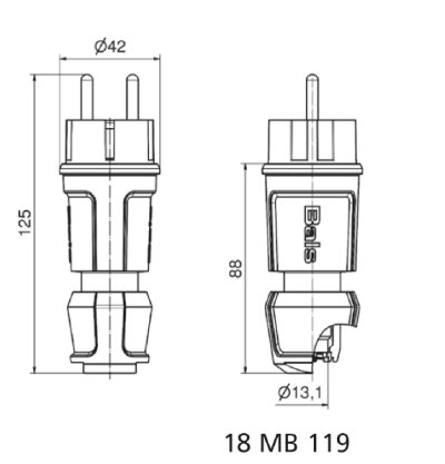 Bals Schuko-Plug ปลั๊กตัวผู้ No7370