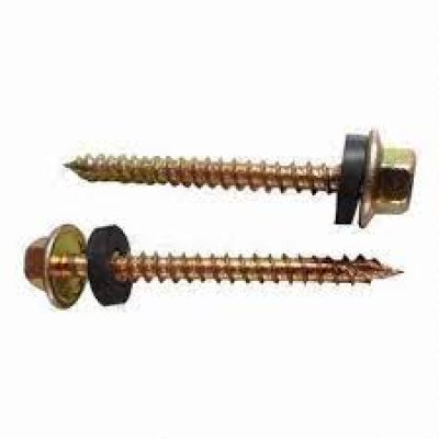 สกรูปลายสว่านยึดกระเบื้องลอนคู่แปไม้ น็อตไม้ #10