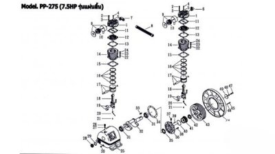 อะไหล่ปั๊มลมพูม่า 7.5 แรงม้า รุ่น PP-275 (รุ่นแผ่นลิ้น)