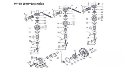 อะไหล่ปั๊มลมพูม่า 5 แรงม้า รุ่น PP-35 (5 HP รุ่นแผ่นลิ้น)