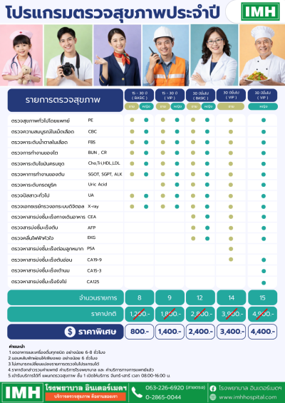 ✨โปรแกรม✨ ตรวจสุขภาพประจำปี